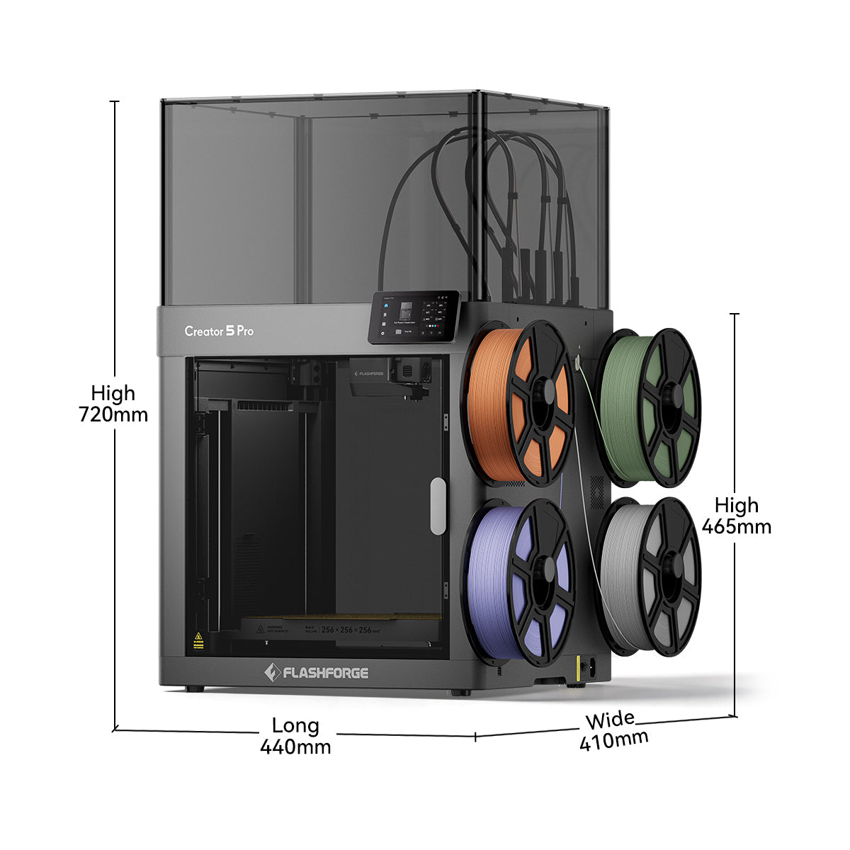 Flashforge Creator 5 Pro 4-Toolheads Enclosed Multi-Color 3D Printer | 500% Faster, Zero Purge Waste