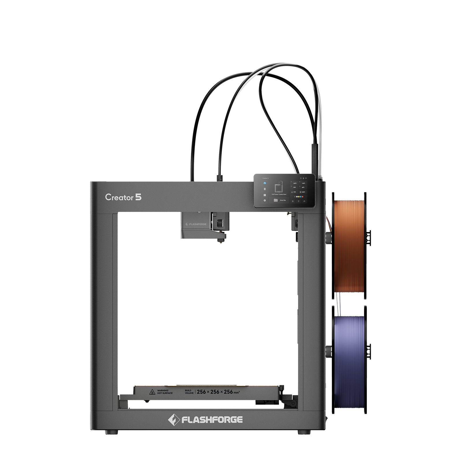 Flashforge Creator 5 4-Toolheads Multi-Color 3D Printer | 500% Faster, Zero Purge Waste