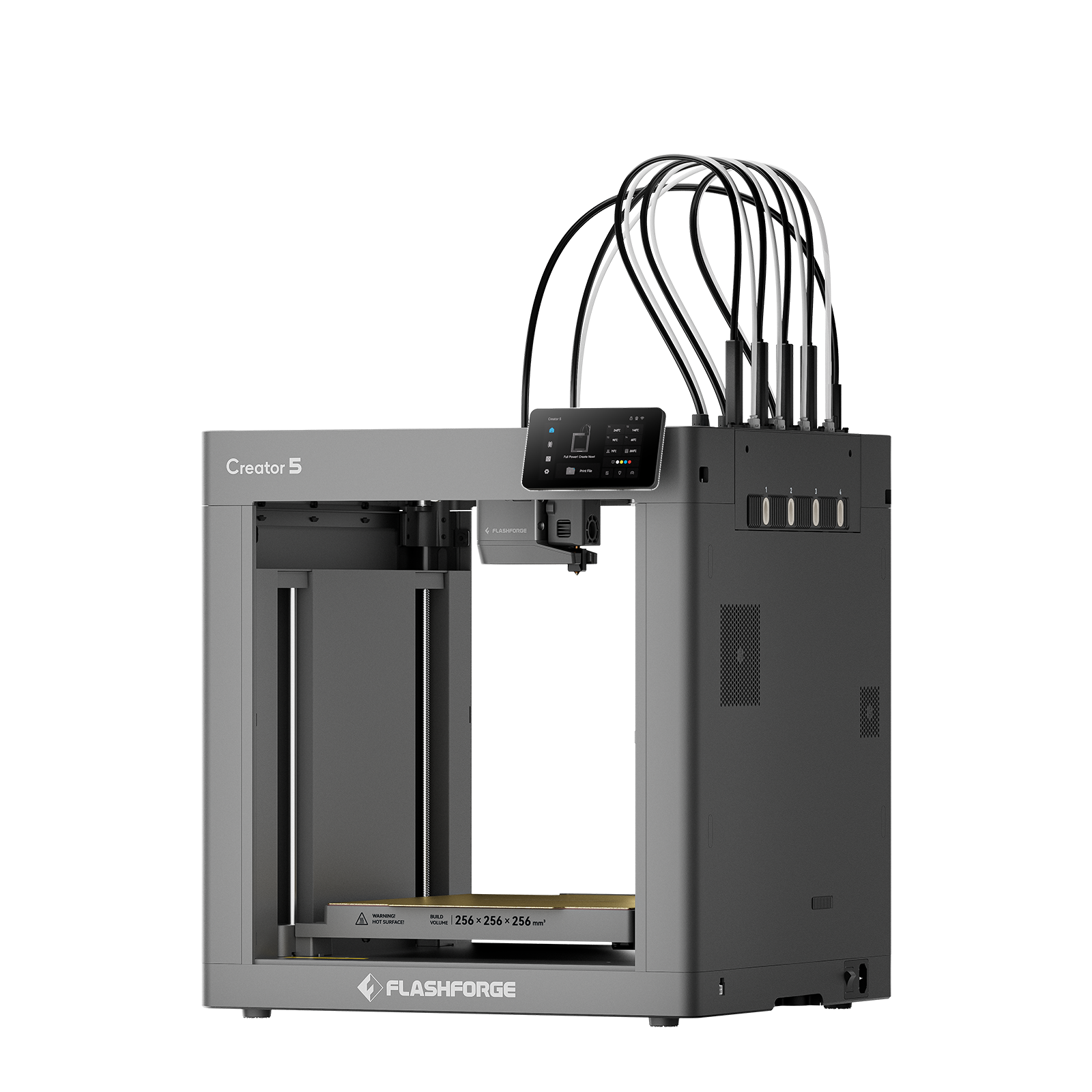 Flashforge Creator 5 4-Toolheads Multi-Color 3D Printer | 500% Faster, Zero Purge Waste
