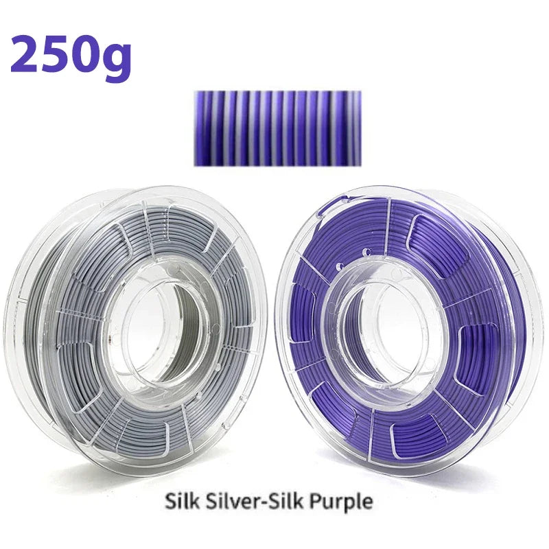 PLA Silk Filament 1.75mm 250g - Dual Color Blue and Red, Magic Duotone
