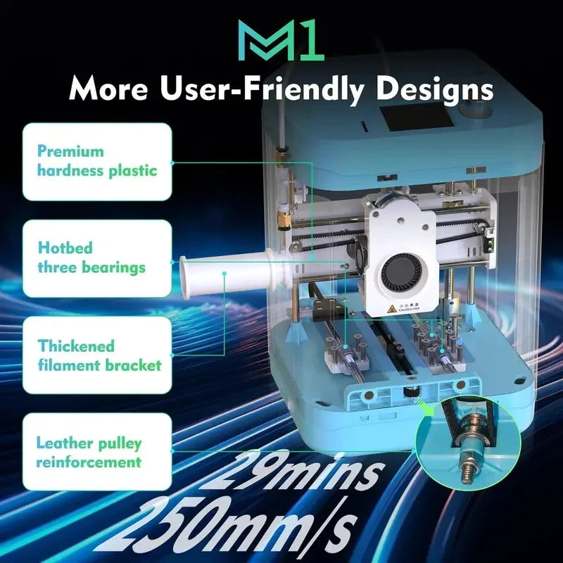 Geeetech M1 Mini 3D Printer for Kids and Beginners - Auto Leveling, Open Source