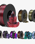 PLA Silk Filament 1.75mm 250g - Dual Color Blue and Red, Magic Duotone