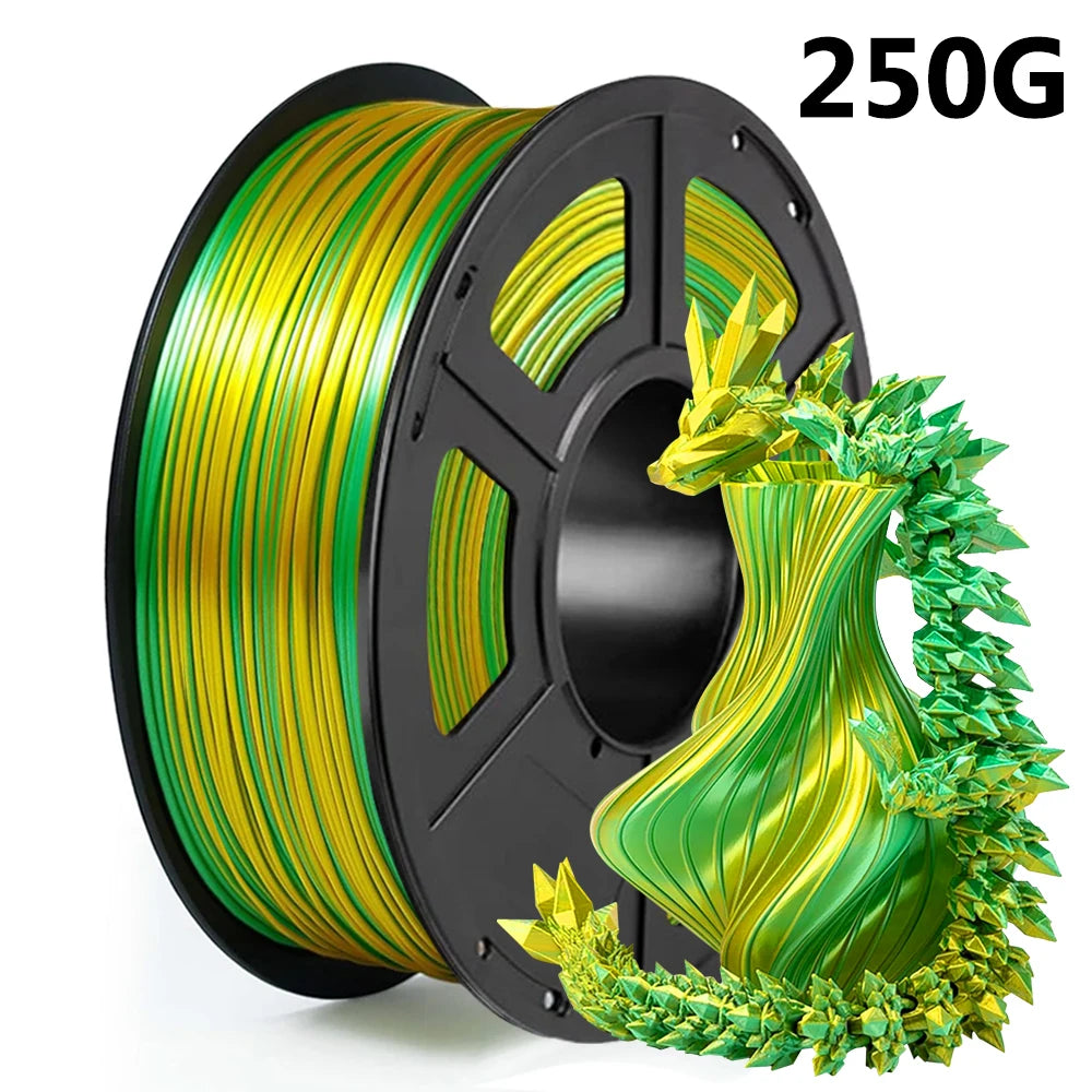 PLA Silk Filament 1.75mm 250g - Dual Color Blue and Red, Magic Duotone