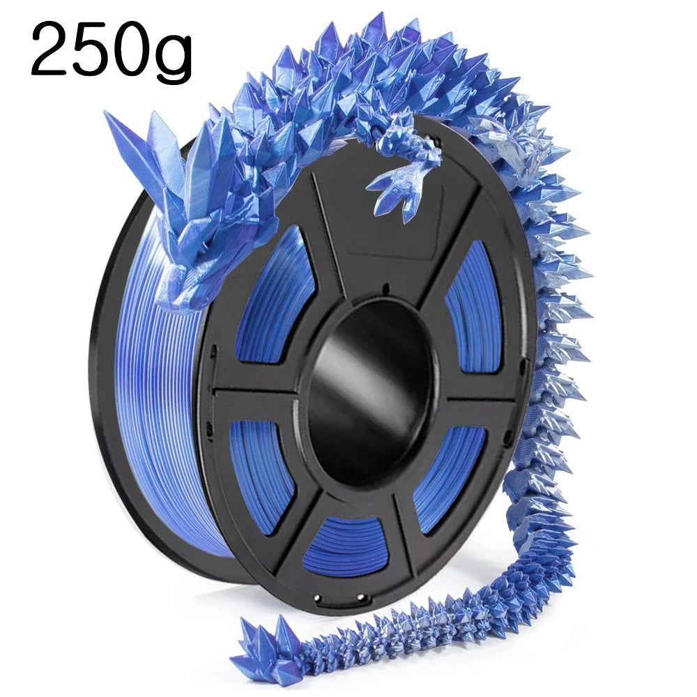 PLA Silk Filament 1.75mm 250g - Dual Color Blue and Red, Magic Duotone