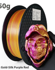 PLA Silk Filament 1.75mm 250g - Dual Color Blue and Red, Magic Duotone