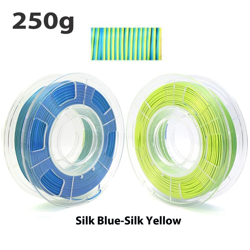 PLA Silk Filament 1.75mm 250g - Dual Color Blue and Red, Magic Duotone