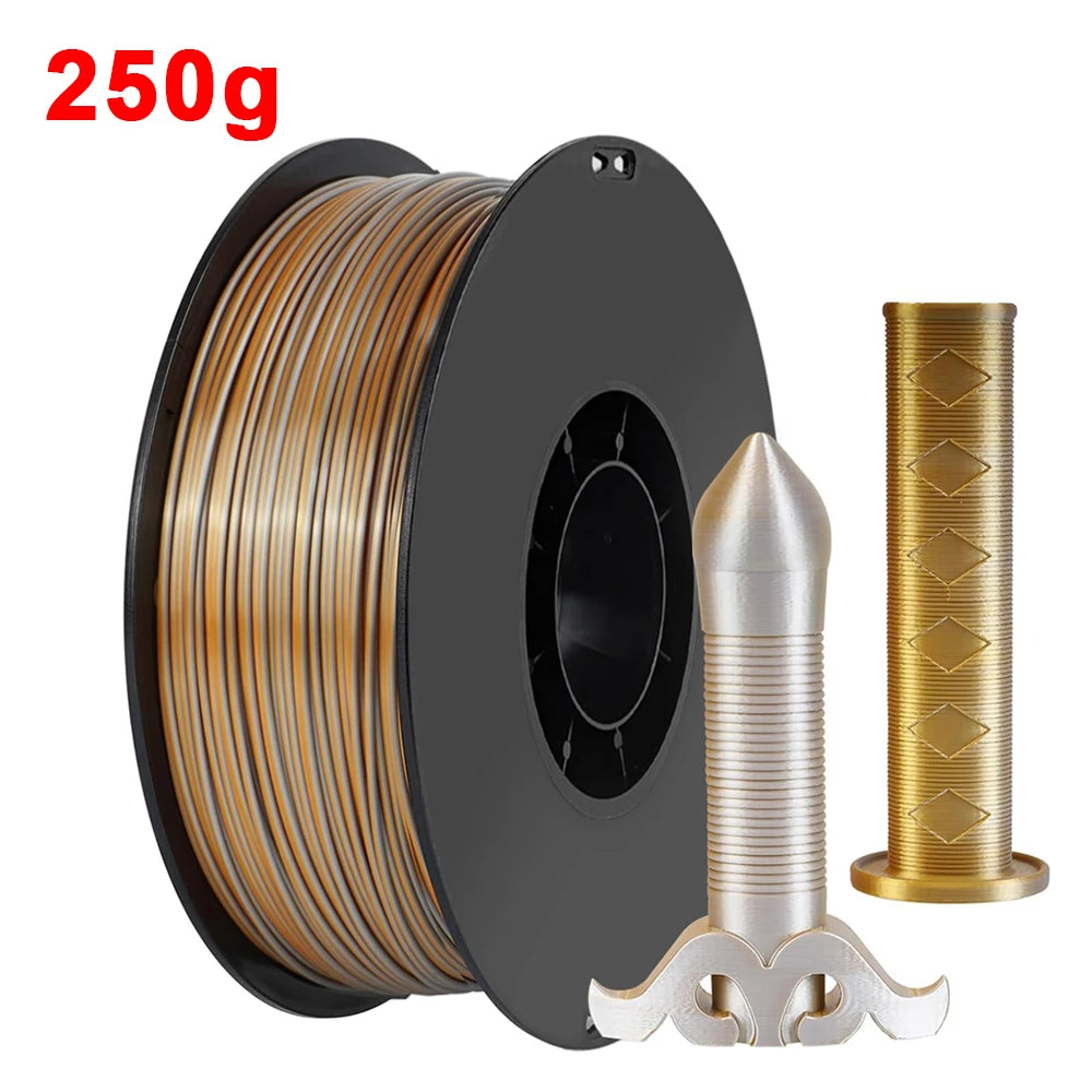 PLA Silk Filament 1.75mm 250g - Dual Color Blue and Red, Magic Duotone