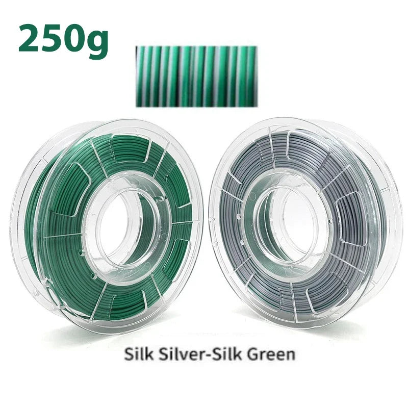 PLA Silk Filament 1.75mm 250g - Dual Color Blue and Red, Magic Duotone