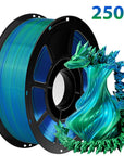 PLA Silk Filament 1.75mm 250g - Dual Color Blue and Red, Magic Duotone