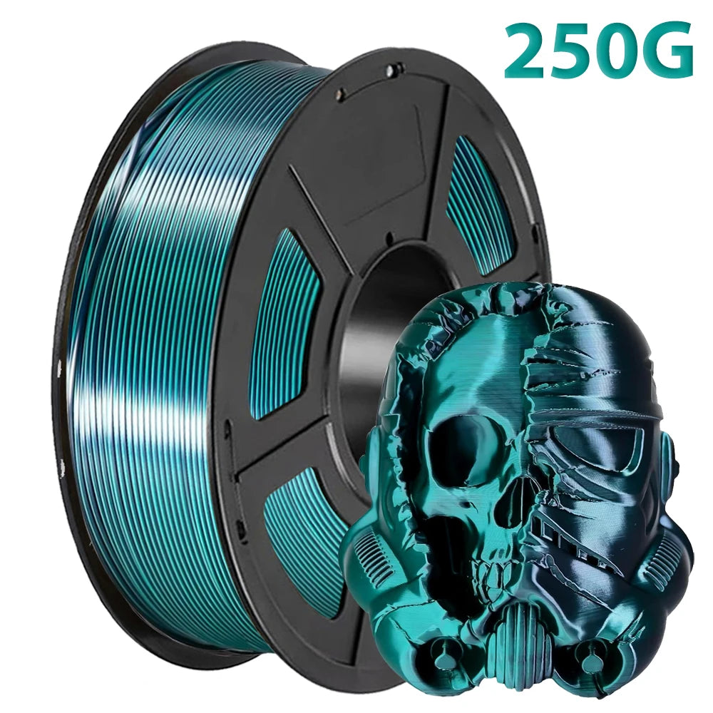 PLA Silk Filament 1.75mm 250g - Dual Color Blue and Red, Magic Duotone