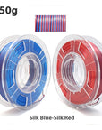 PLA Silk Filament 1.75mm 250g - Dual Color Blue and Red, Magic Duotone