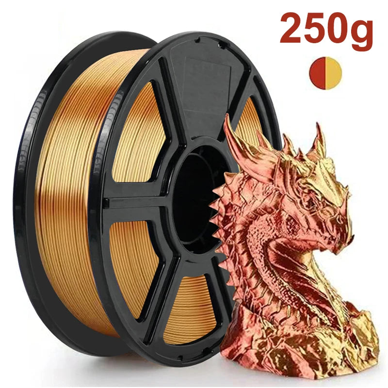 PLA Silk Filament 1.75mm 250g - Dual Color Blue and Red, Magic Duotone