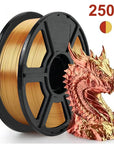 PLA Silk Filament 1.75mm 250g - Dual Color Blue and Red, Magic Duotone